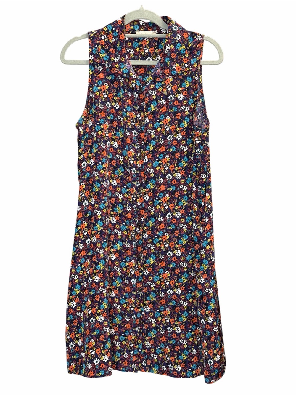Altard state Sleeveless Navy Floral Kids Dress with Bright Multi-Color Flowers